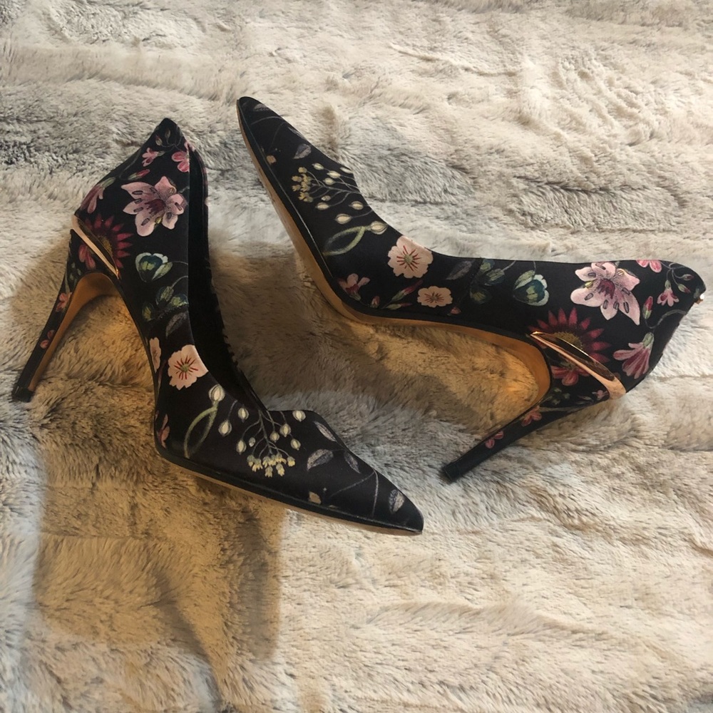 Satin floral Ted Baker heels
